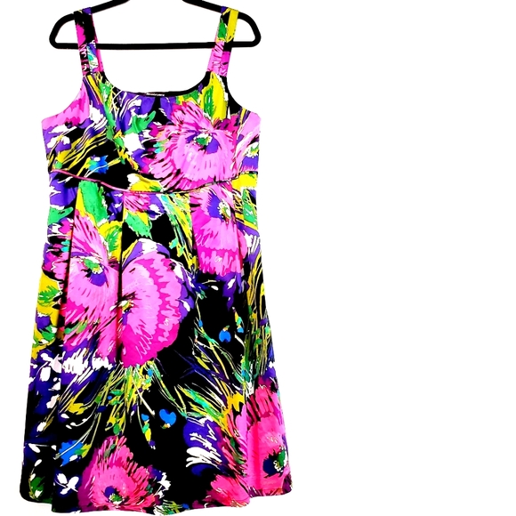 14 Lane Bryant Fit & Flare Empire Waist Floral Print Sun Dress - Picture 1 of 11